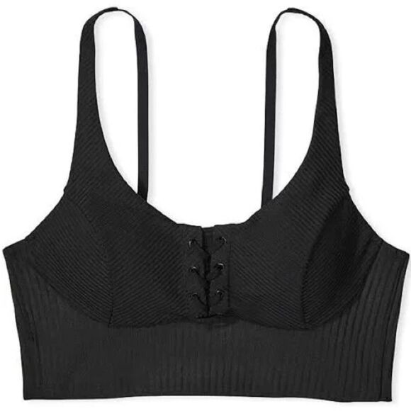 Victorias Secret Allegro Medium Support Flow on Point Lined sport bra Black - Picture 4 of 6